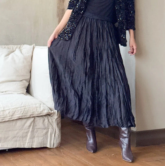 SKIRT GLAM, MAXI - BLACK