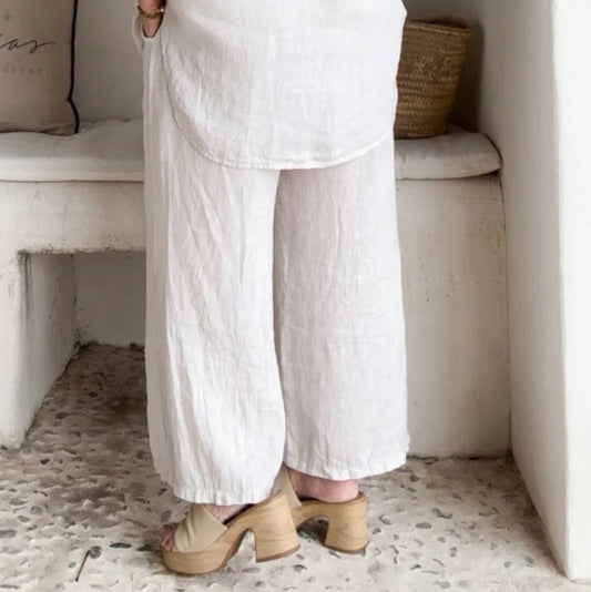TROUSERS LINEN, HAVANA - SAND