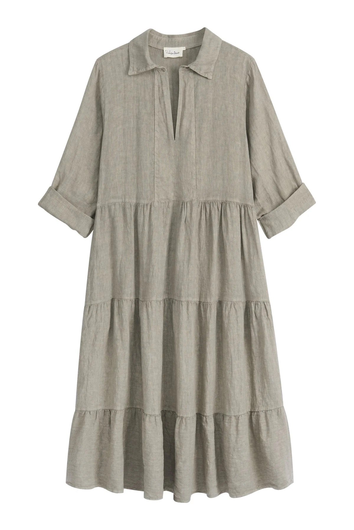 DRESS LINEN, HELENIA - TAUPE