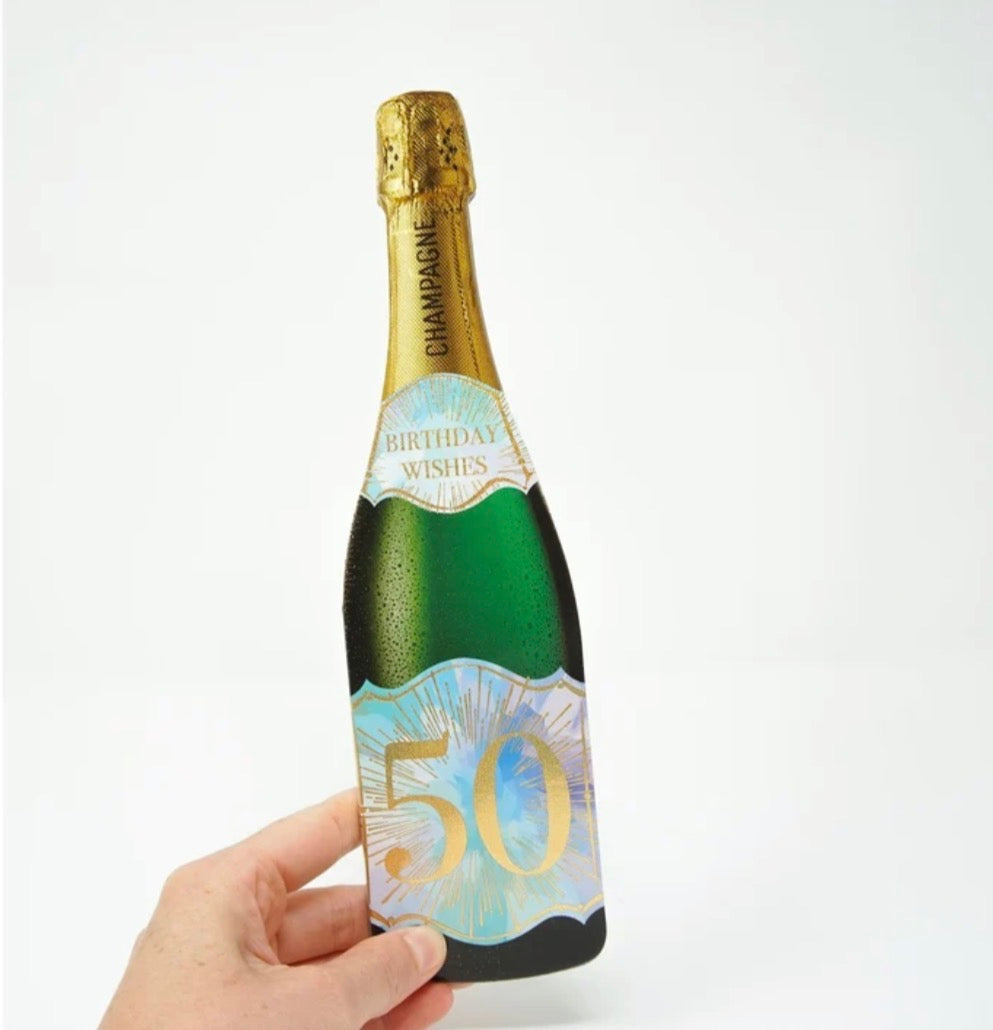 CHAMPAGNE CARD - HAPPY BD AGE 50