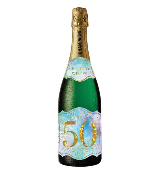 CHAMPAGNE CARD - HAPPY BD AGE 50