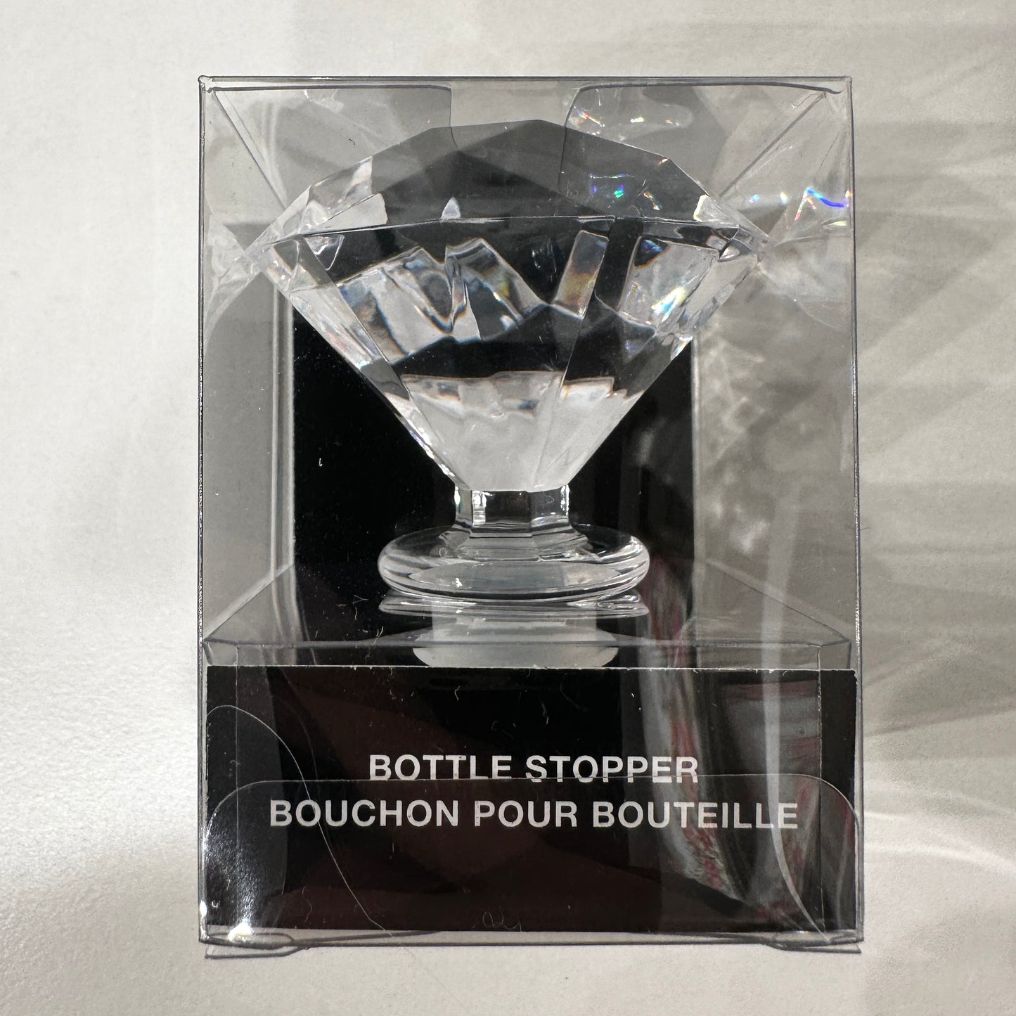 BOTTLE STOPPER - CLEAR DIAMOND SHAPE