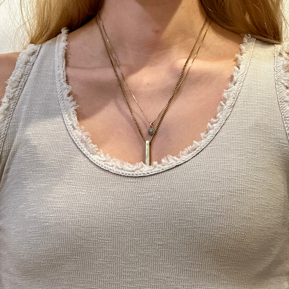 TOP, RIBBED - RAW EDGE