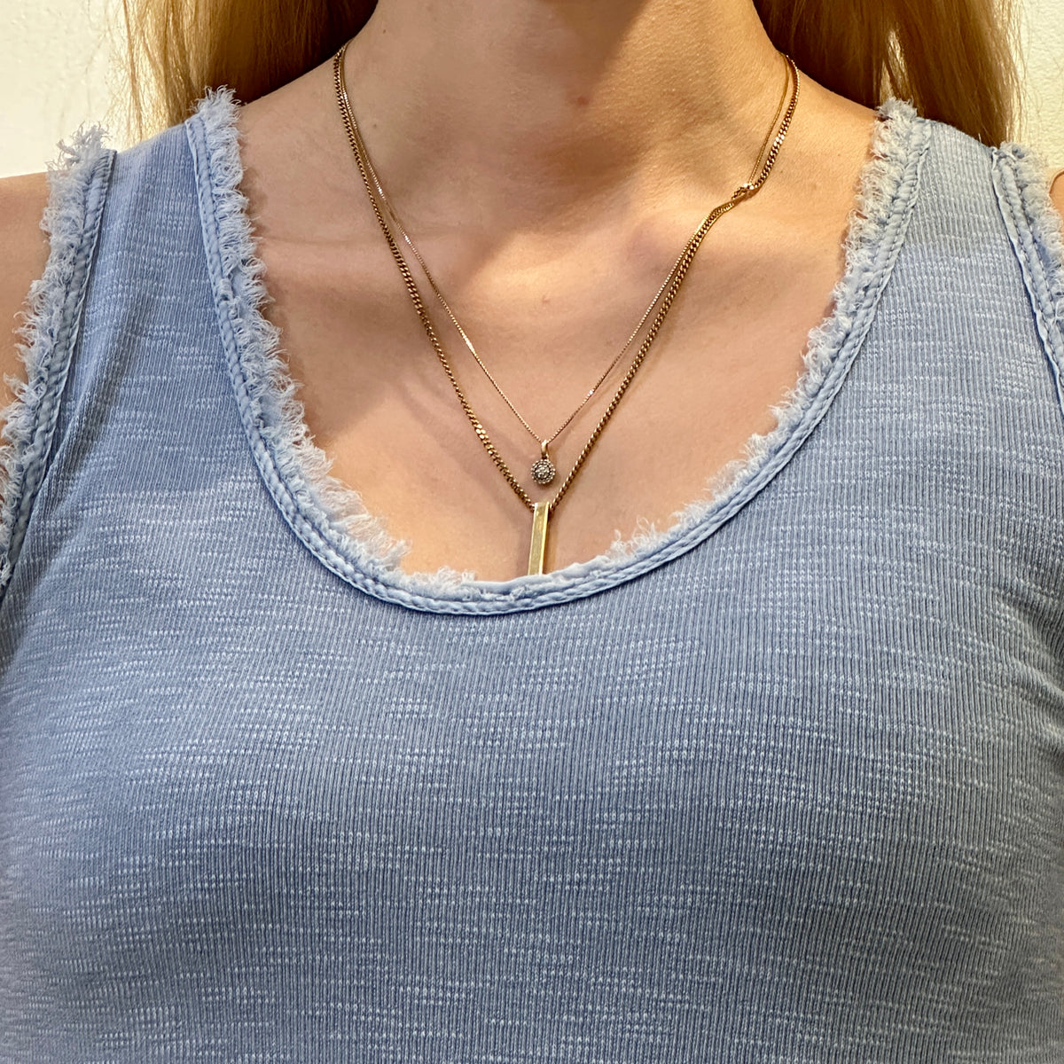 TOP, RIBBED - RAW EDGE