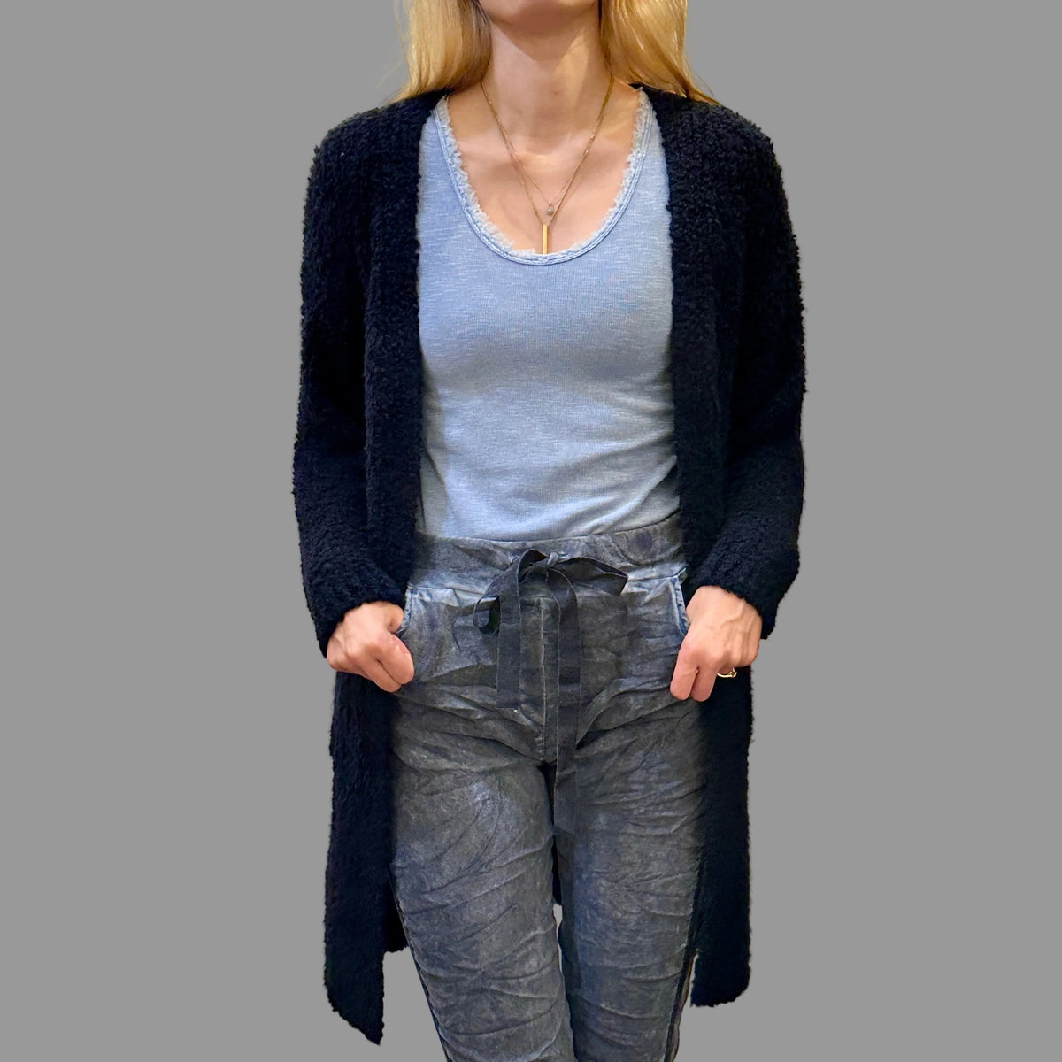 CARDIGAN, KNEE LENGTH - BOUCLÉ