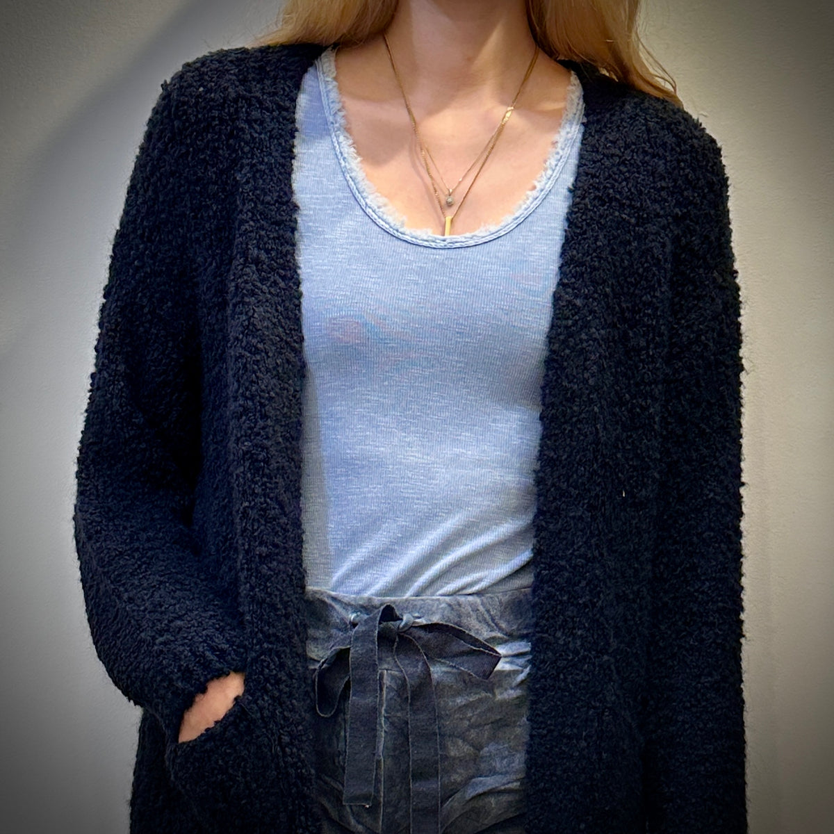 CARDIGAN, KNEE LENGTH - BOUCLÉ