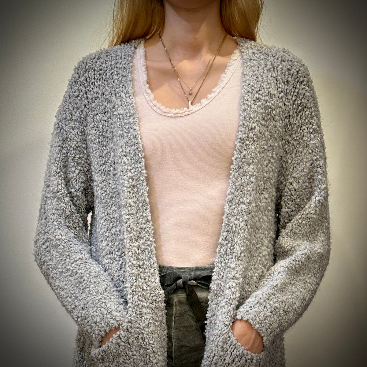 CARDIGAN, KNEE LENGTH - BOUCLÉ