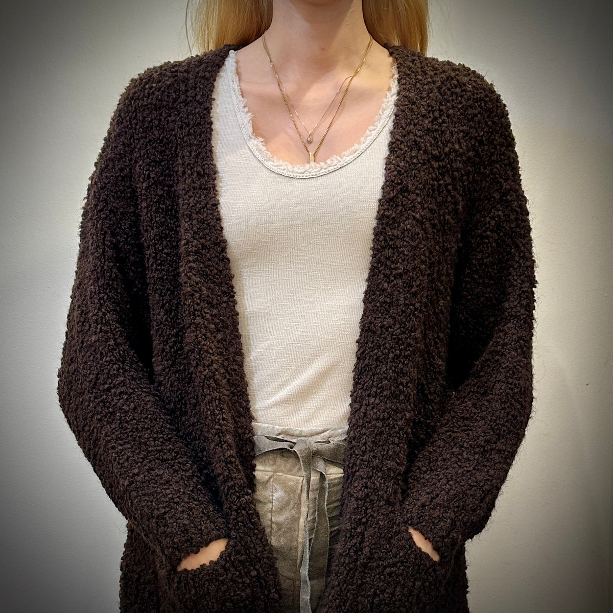 CARDIGAN, KNEE LENGTH - BOUCLÉ