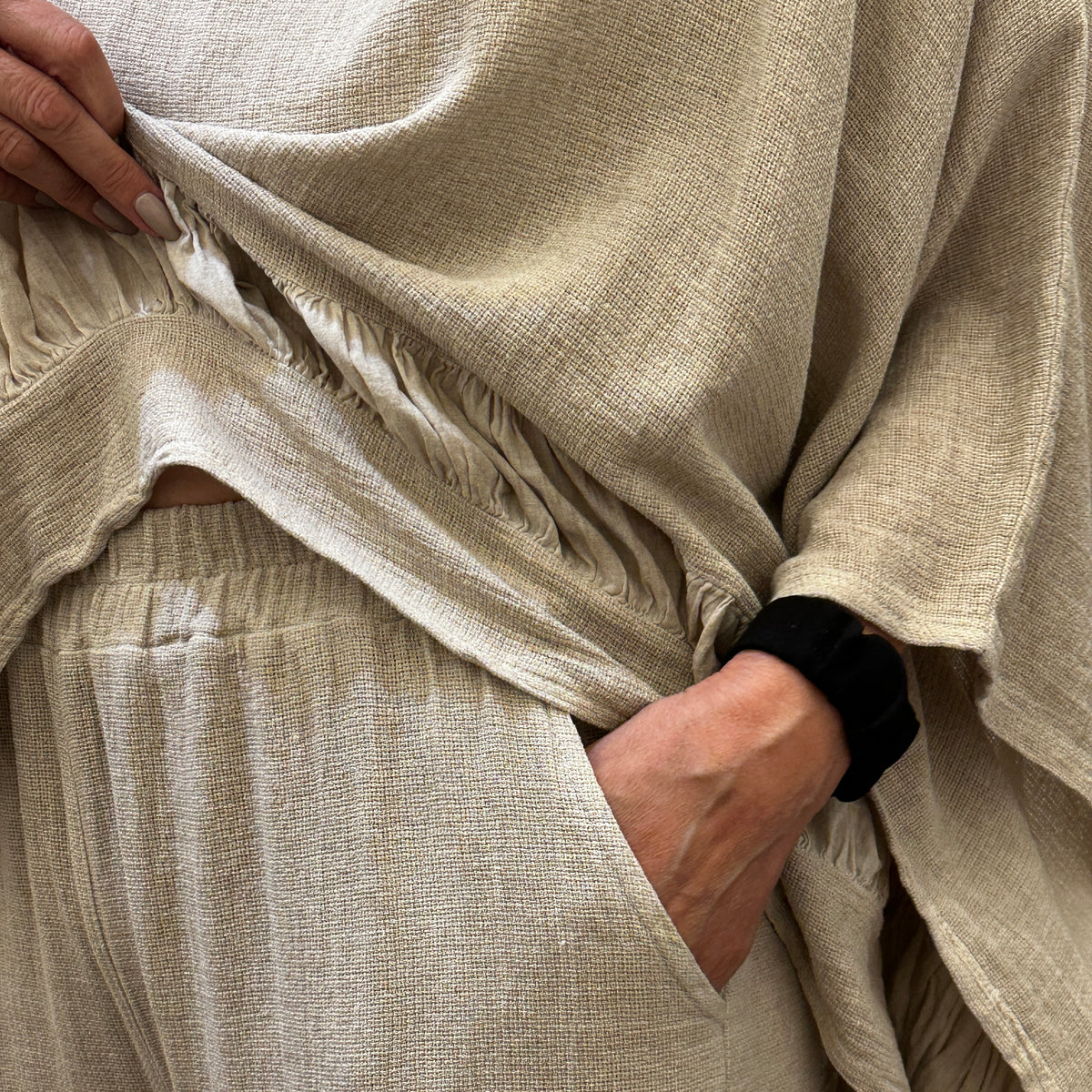 2-PIECE SET - LINEN/COTTON BLEND
