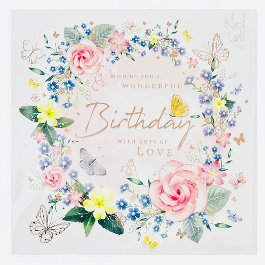 GREETING CARD - BIRTHDAY, WREATH