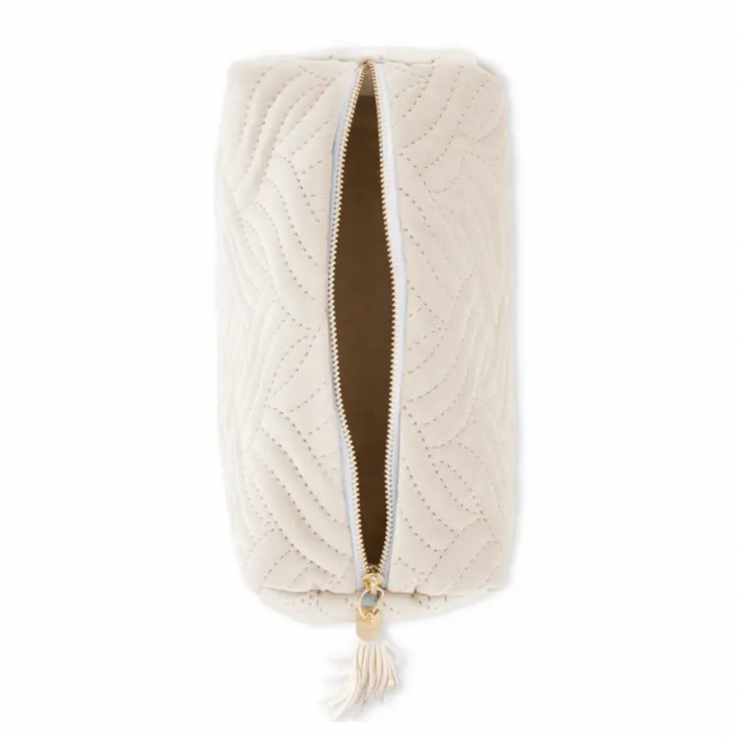 VELVET QUILTED MAKEUP POUCH - SMALL