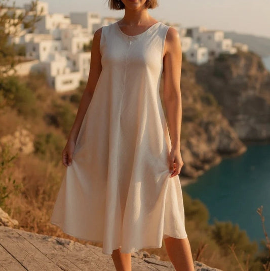 DRESS LINEN - BEIGE