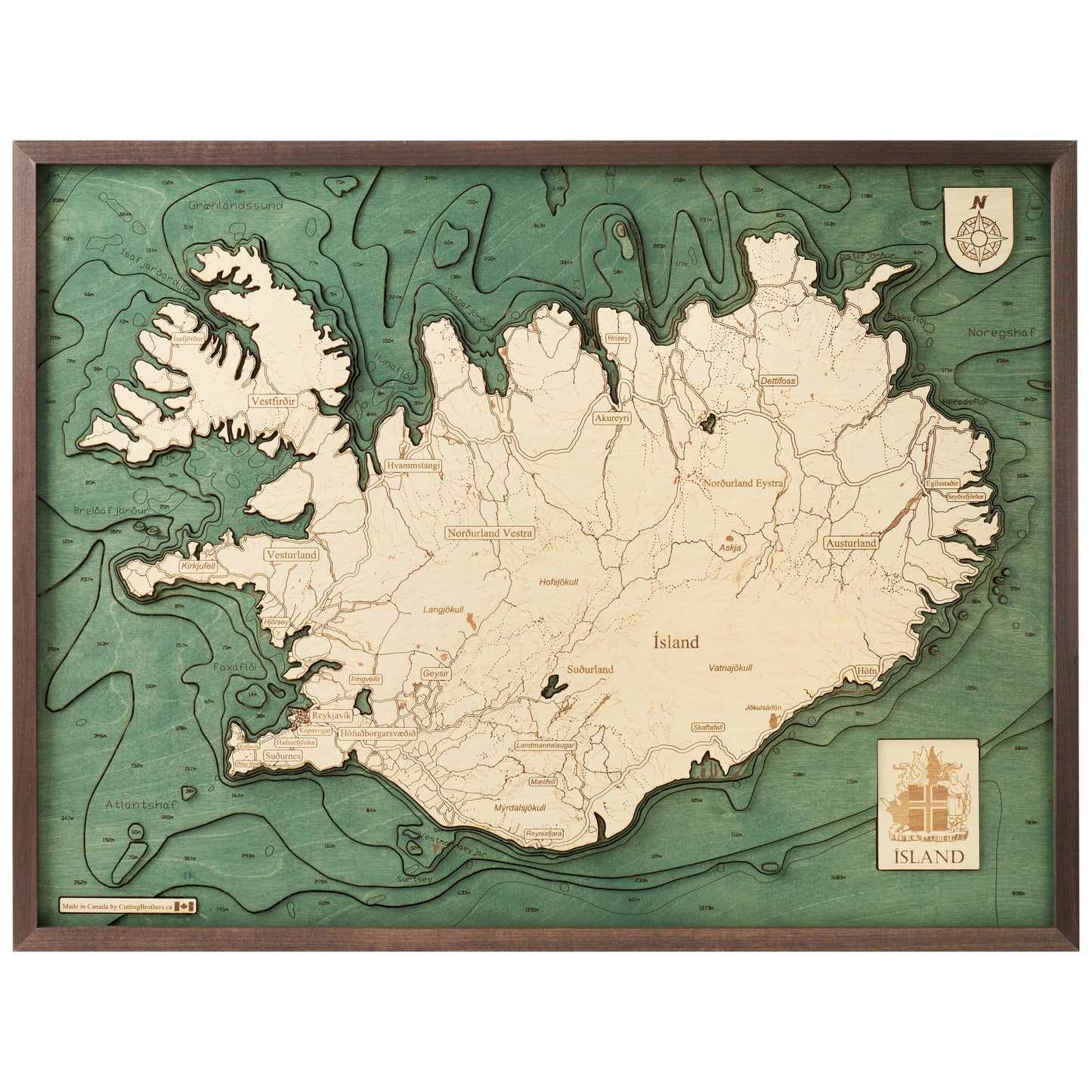 MAP, FRAMED - ICELAND (L)