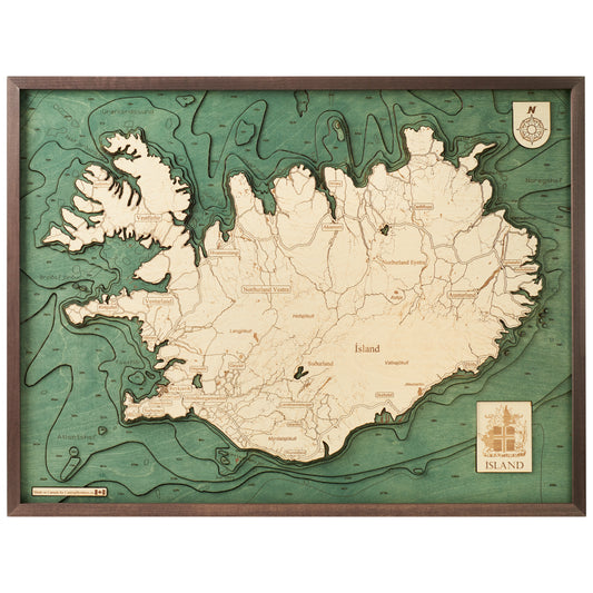 MAP, FRAMED - ICELAND (L)