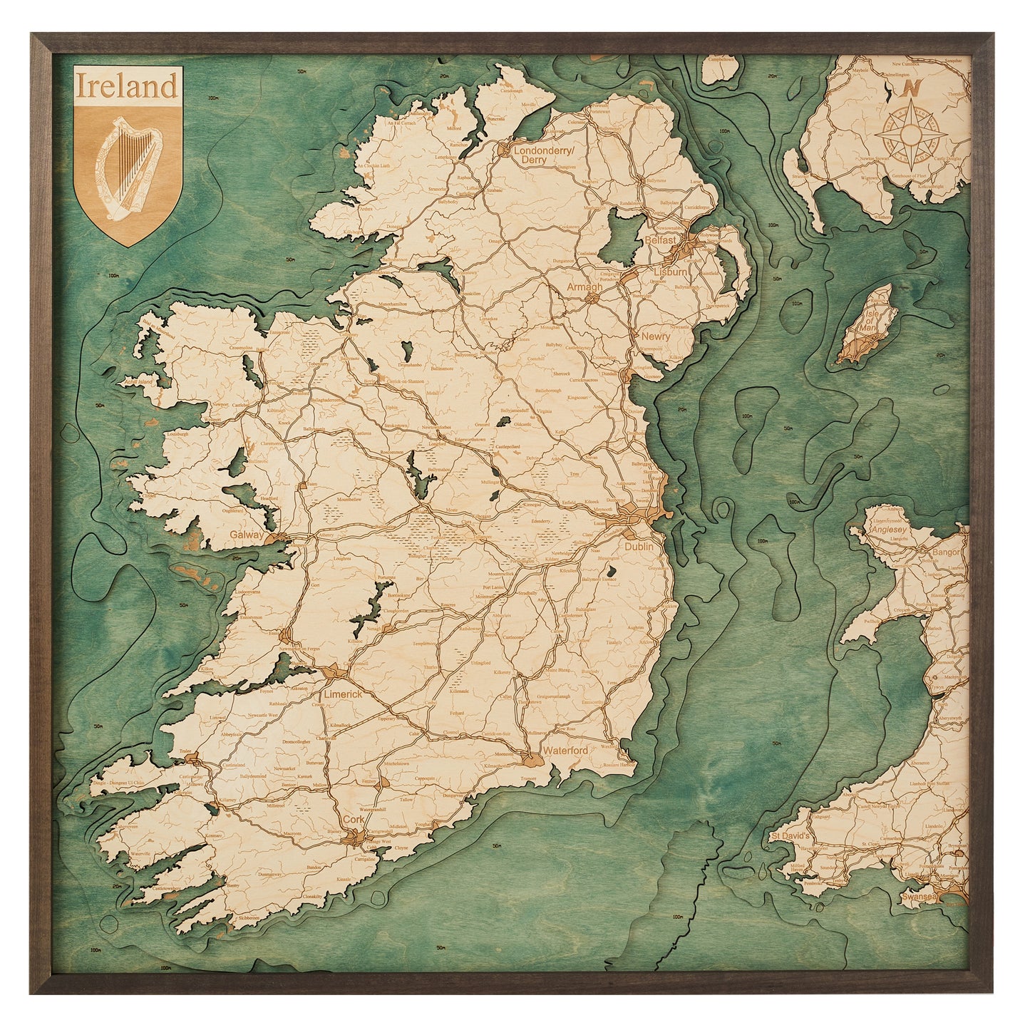 MAP, FRAMED - IRELAND