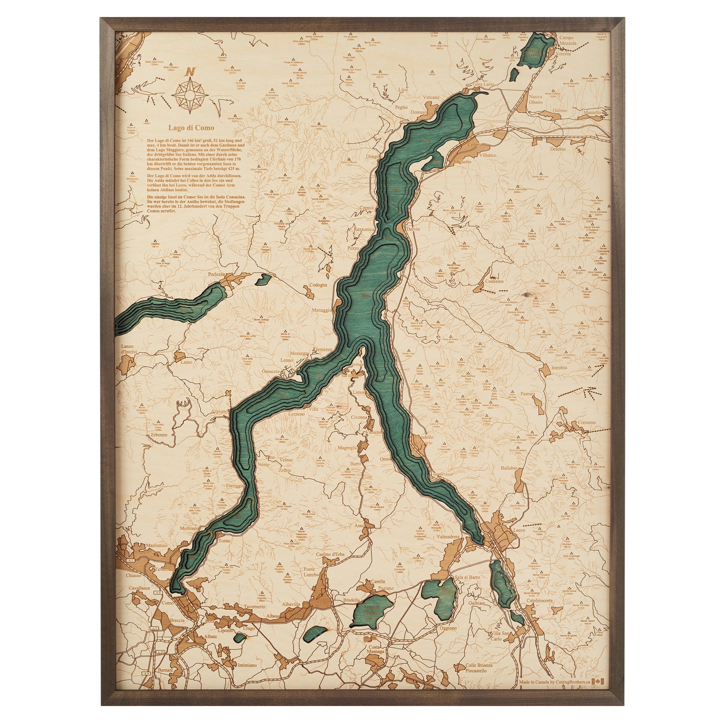 MAP, FRAMED - LAGO DI COMO