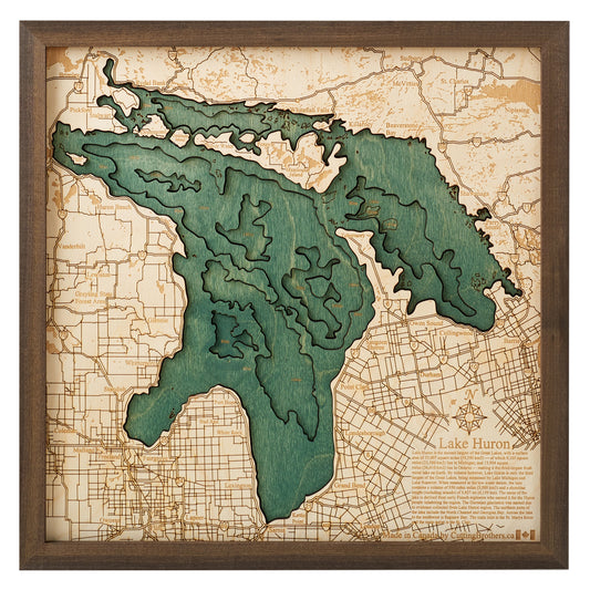 MAP, FRAMED - LAKE HURON (S)