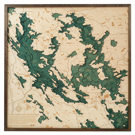 MAP, FRAMED - LAKE JOSEPH & ROSSEAU (L)