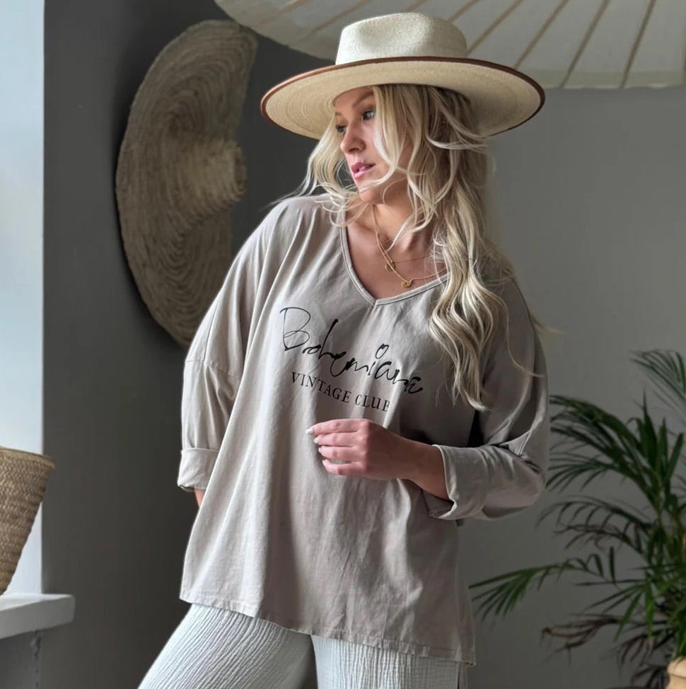 T-SHIRT (LONG SLEEVE), BOHEMIANA - CASHMERE