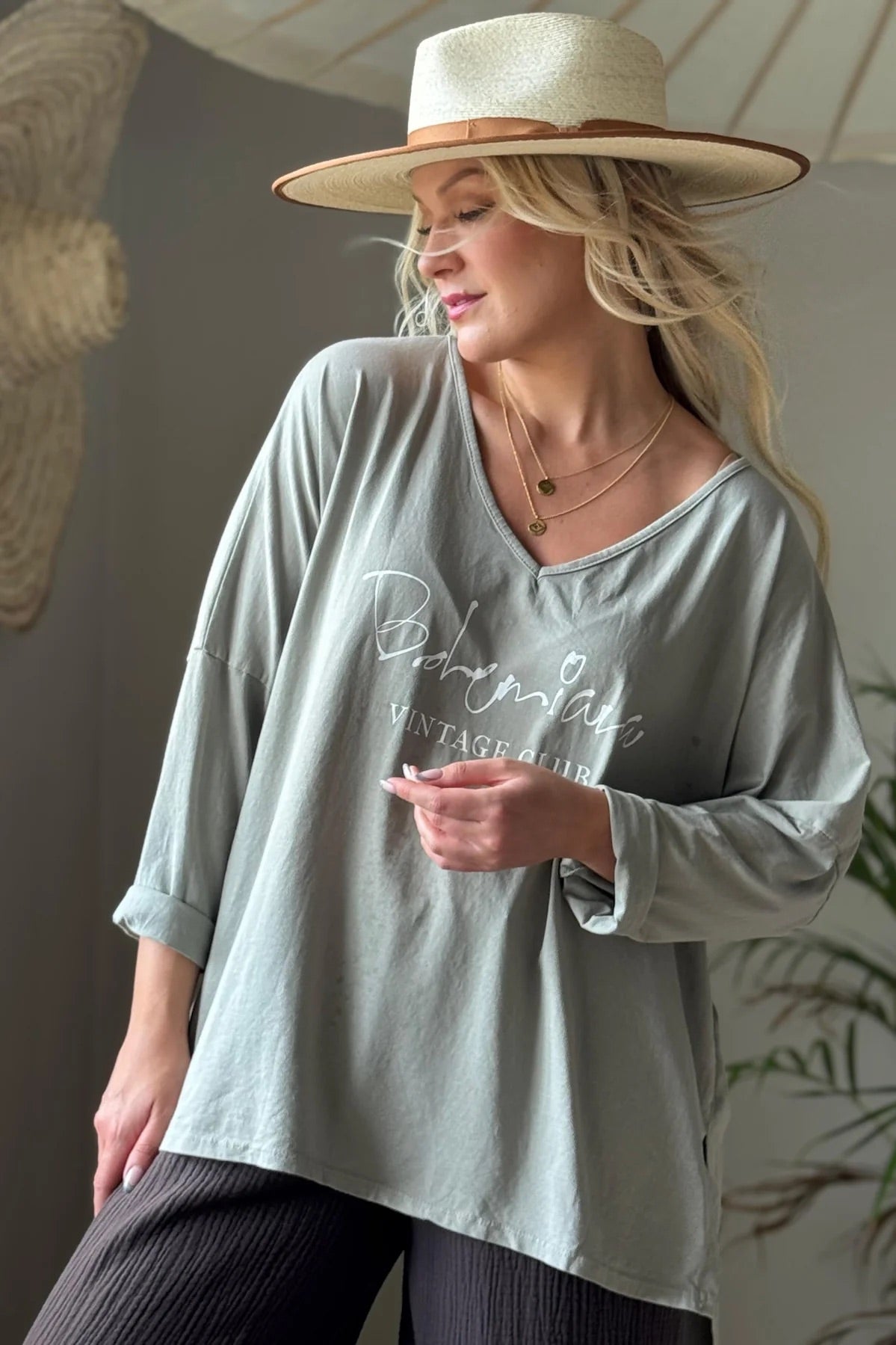 T-SHIRT (LONG SLEEVE), BOHEMIANA - TAUPE