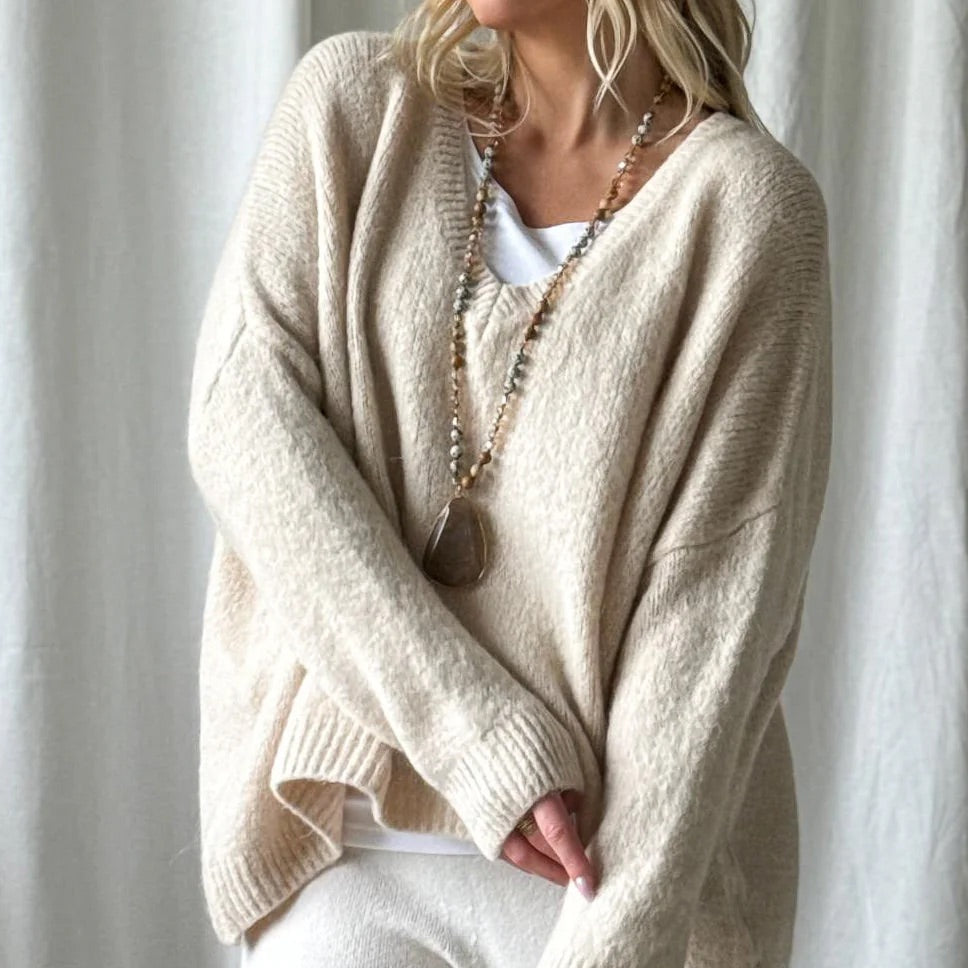 KNITWEAR, LUZIE - BEIGE