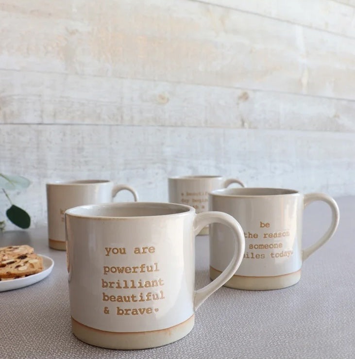 MUG, STONEWARE -  INSPIRATIONAL