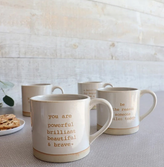 MUG, STONEWARE -  INSPIRATIONAL