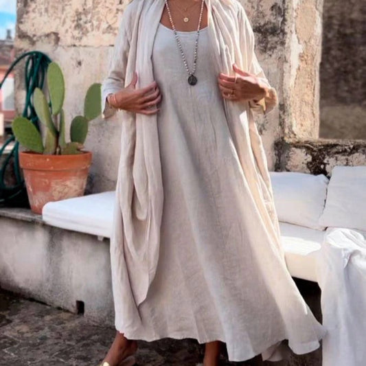 LINEN DRESS, MADDALENA - SAND
