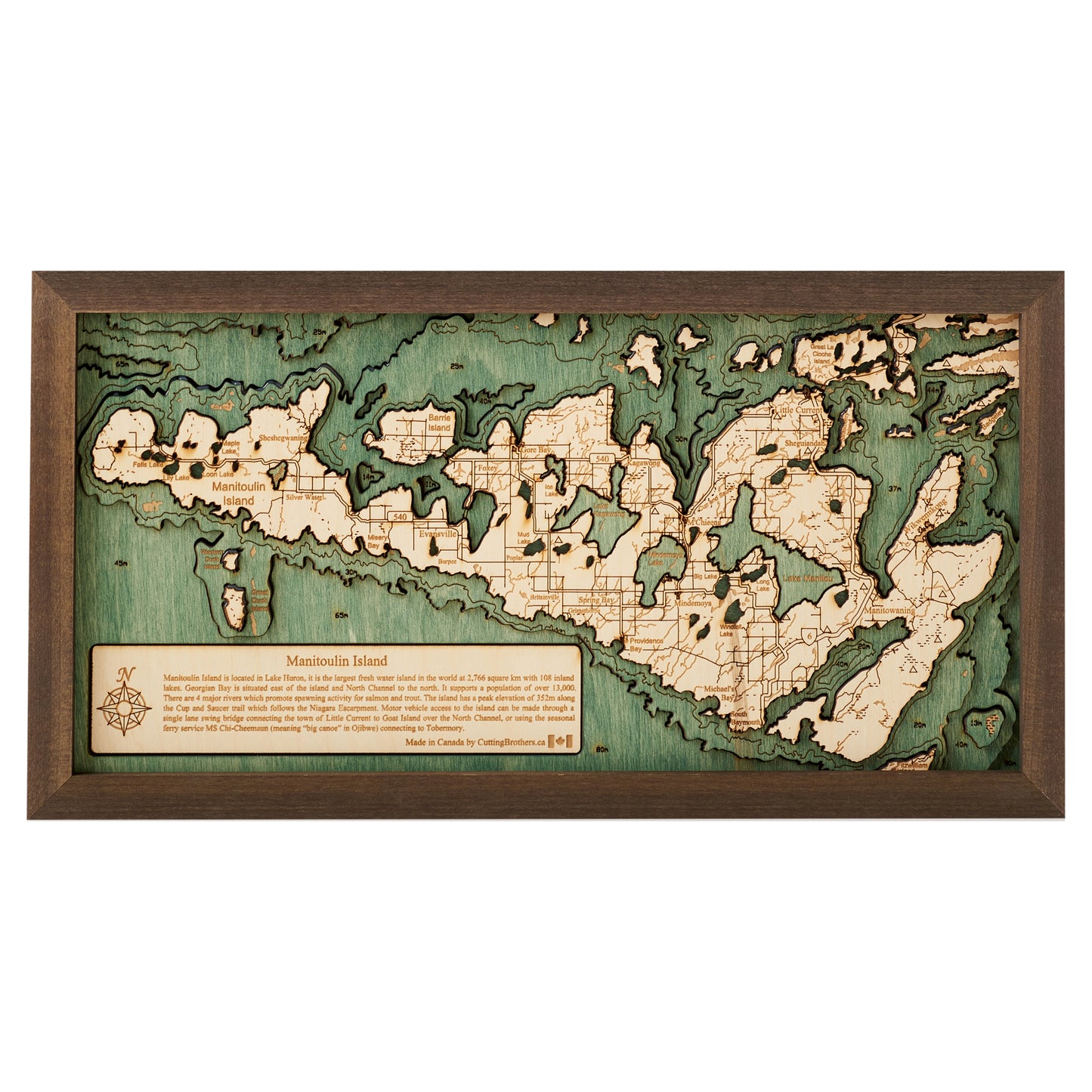 MAP, FRAMED - MANITOULIN ISLAND
