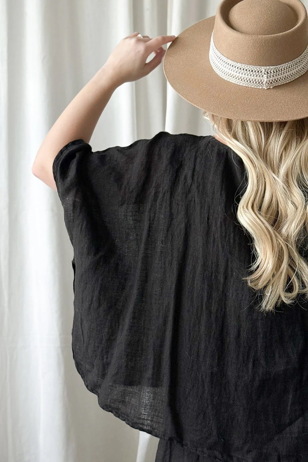 DRESS LINEN, MARTHA - BLACK