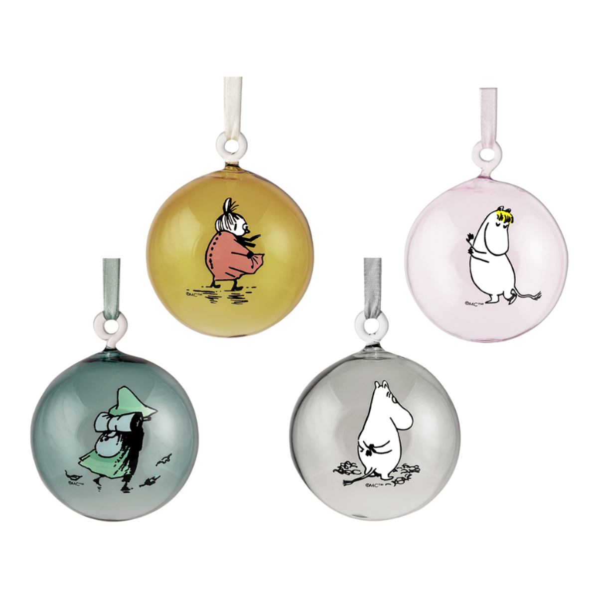 MOOMIN DECORATION BALLS - GLASS, SET OF 4