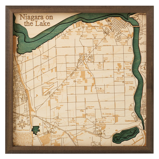 MAP, FRAMED - NIAGARA-ON-THE-LAKE, WINERIES