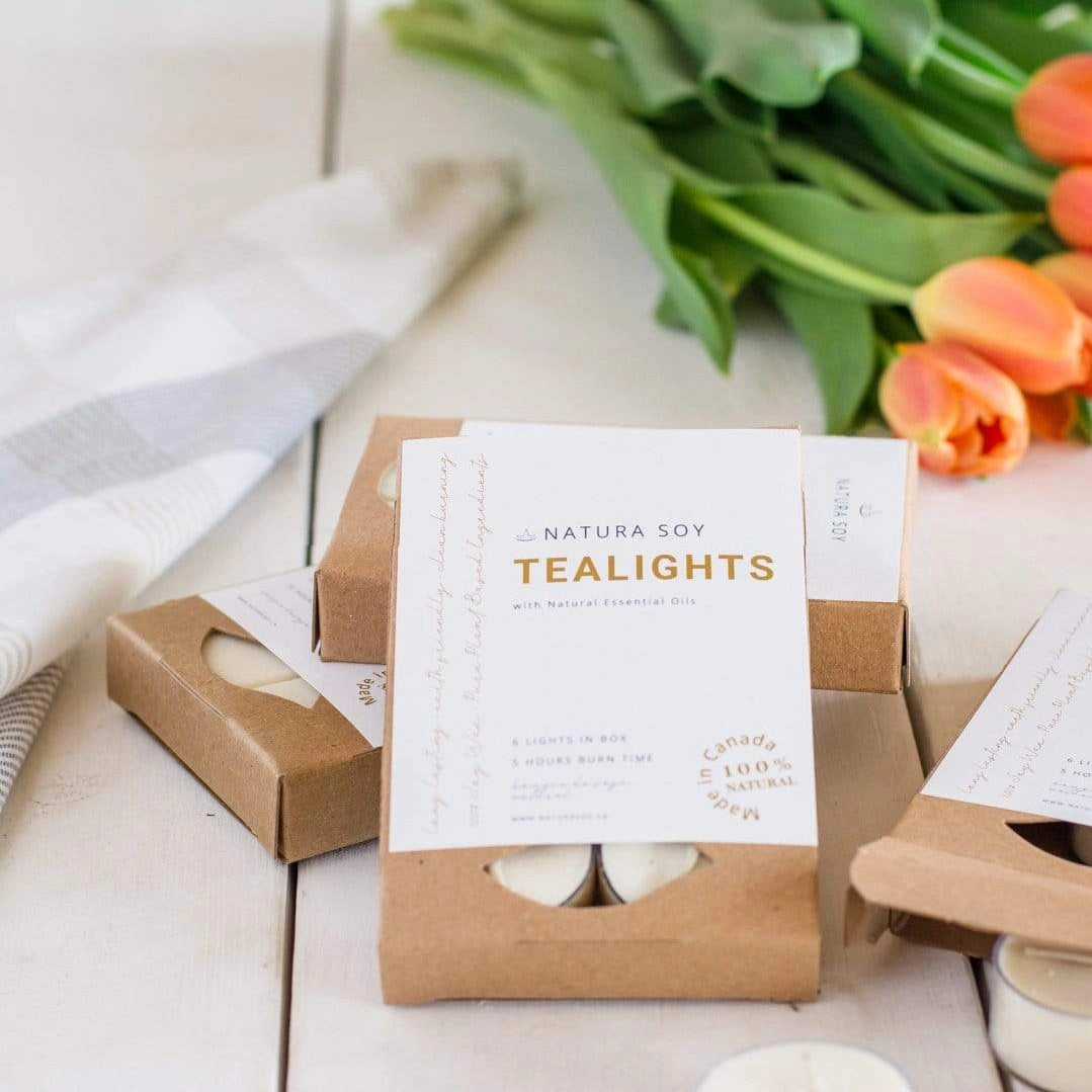 TEALIGHTS SOY, 6-PACK - ROSE PETAL CASSIS