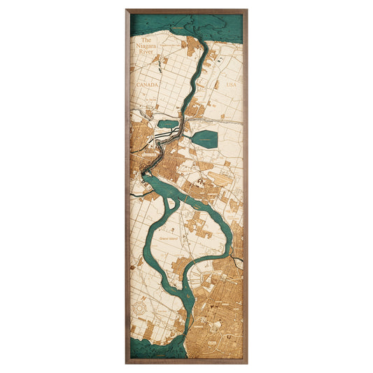 MAP, FRAMED - NIAGARA RIVER (L)