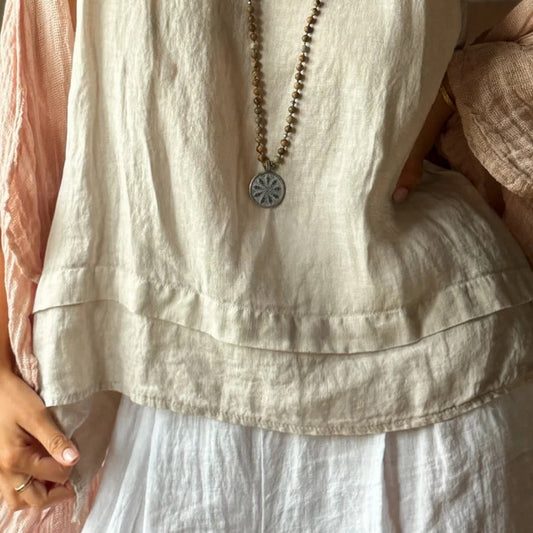 TOP NOLA, LINEN - SAND