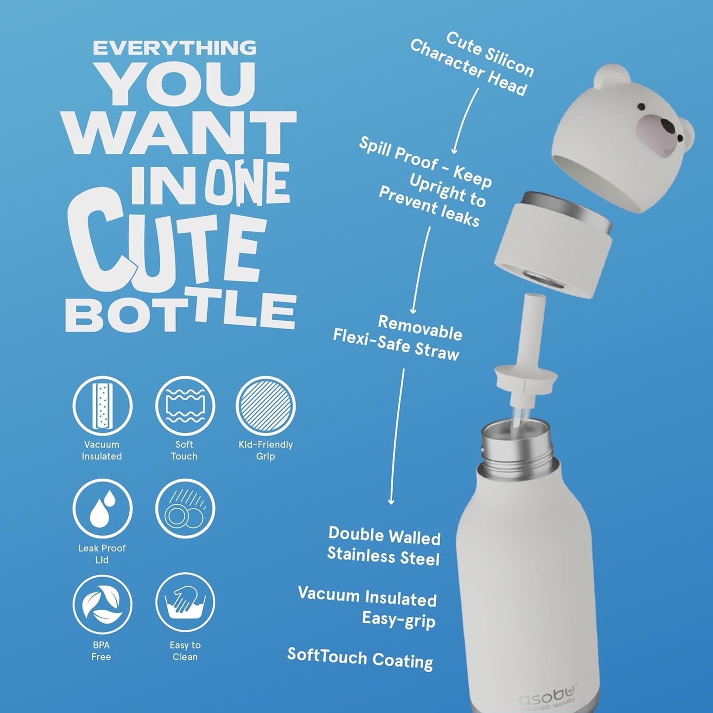 BESTIE WATER BOTTLE - POLAR BEAR