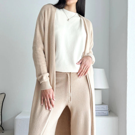 LOUNGE WEAR, CARDIGAN - WRAP YOURSELF, BEIGE
