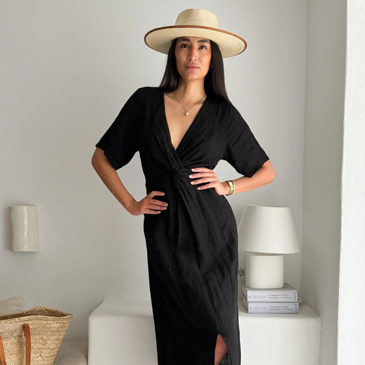DRESS LINEN, COLLINS - BLACK