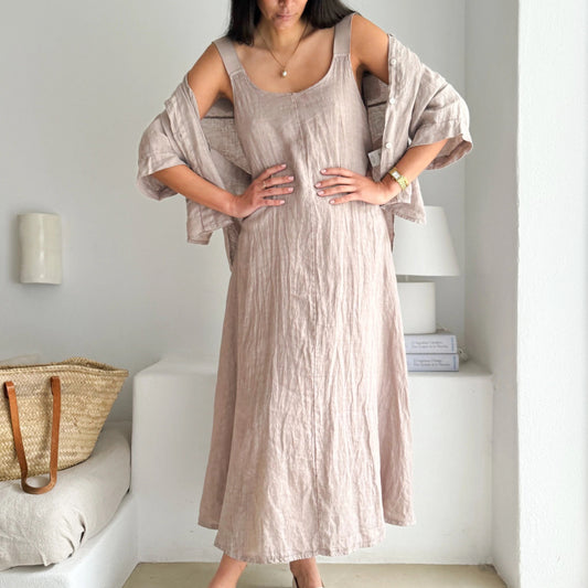 DRESS LINEN, MADDALENA - SILVERPINK