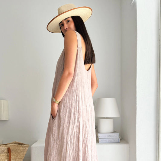 DRESS LINEN, MADDALENA - SILVERPINK