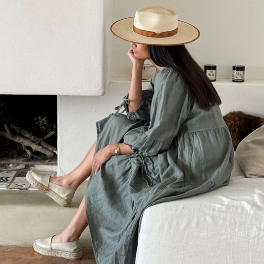DRESS LINEN, SUMMER DAY - CAMO