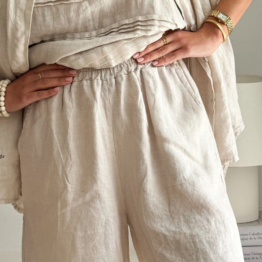 SHORTS LINEN, RIVIERA - SAND