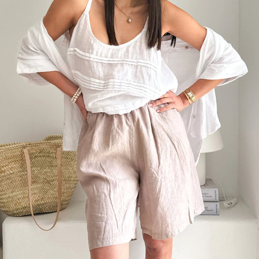 SHORTS LINEN, RIVIERA - SILVERPINK