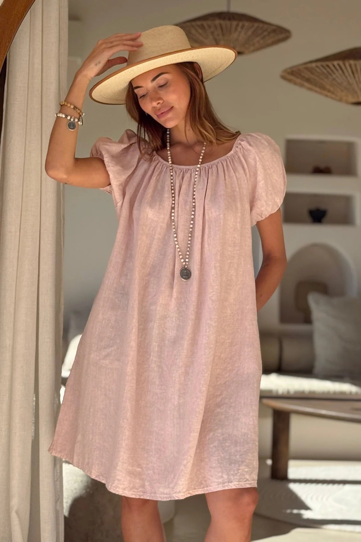 DRESS LINEN, PURE JOY - LIGHT PINK