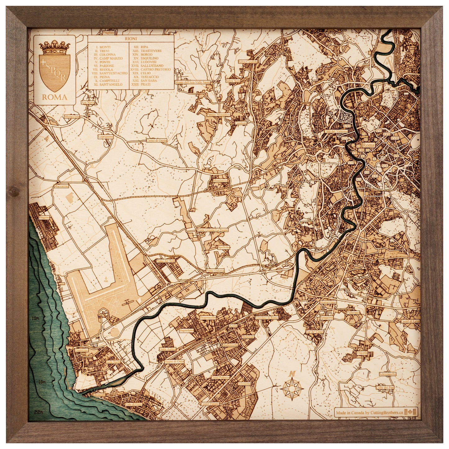 MAP, FRAMED - ROME (L)