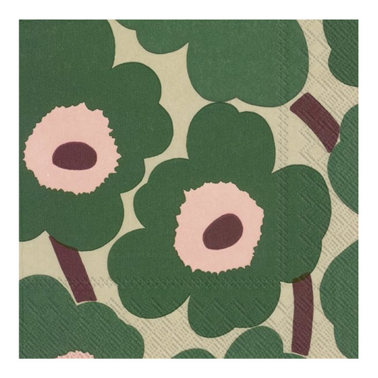 MARIMEKKO NAPKINS - UNIKKO GREEN ROSE