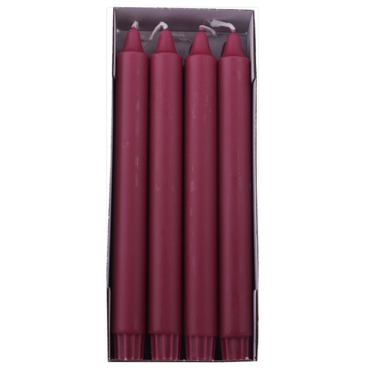 DANISH CANDLE, PILLAR - BURGUNDY 10"H