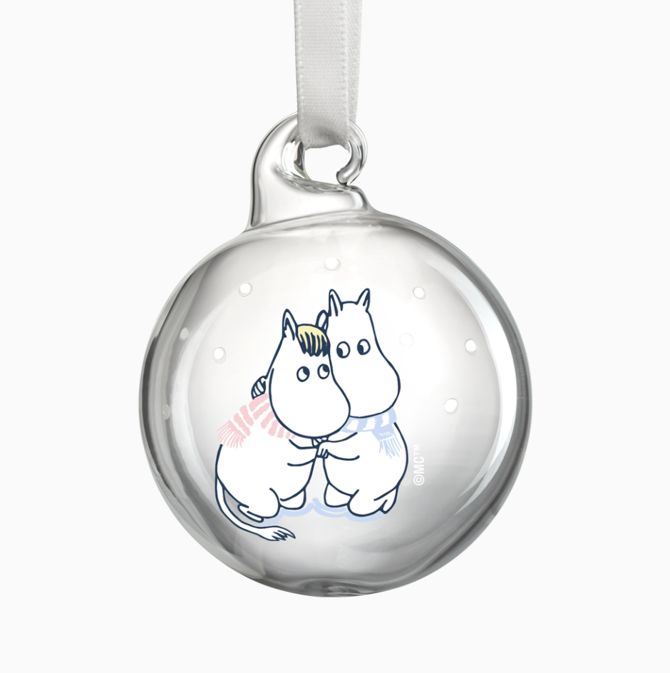 MOOMIN GLASS BAUBLE - LET IT SNOW, SET OF 4