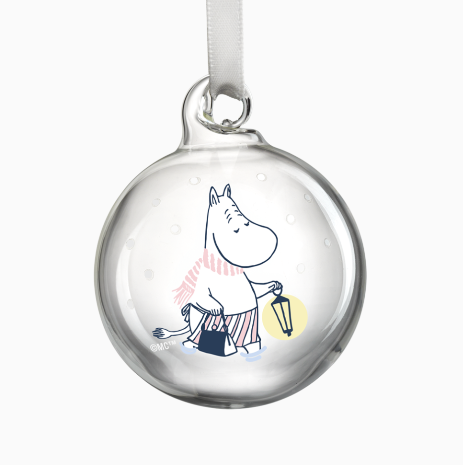 MOOMIN GLASS BAUBLE - LET IT SNOW, SET OF 4