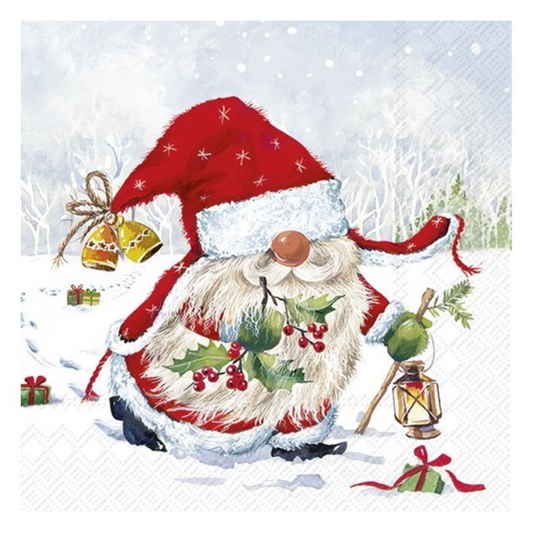 NAPKINS, LUNCHEON - RED NOSE SANTA